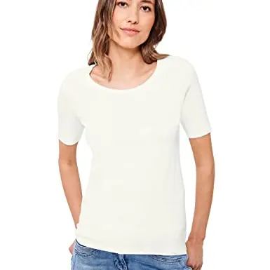 Damen Basic T-Shirt Rundhals Unifarbe