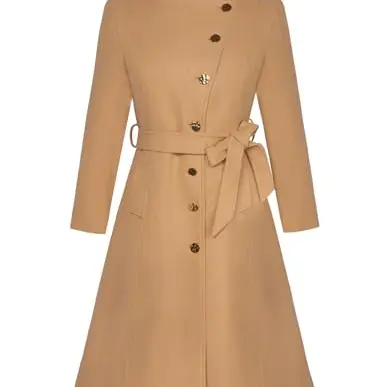 GRACE KARIN Eleganter A-Linien-Mantel mit Gürtel und Taschen - Khaki XL