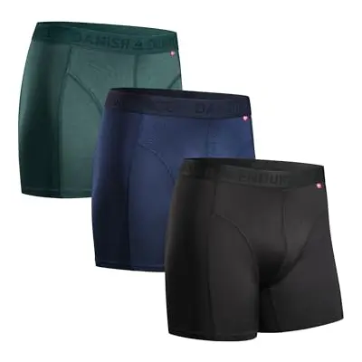 DANISH ENDURANCE 3er Pack Herren Sport Boxershorts, Schwarz, Blau, Grün, XL