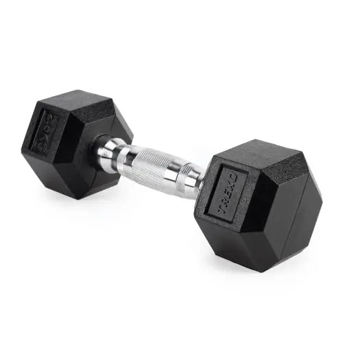XTREXO Hexagon-Kurzhantel 2,5 kg - Gusseisen gummiert, verchromter Griff | für Krafttraining zu Hause & im Gym | für Männer & Frauen