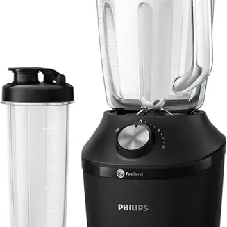 Philips Standmixer & Smoothie Maker 600W, 2L Becher, 2 Geschwindigkeiten + Impuls, Ice-Crush