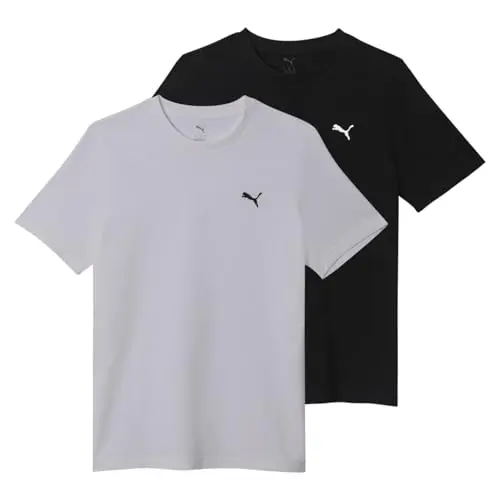 Puma ESS Logo T-Shirt Herren 2er Pack, Rundhals, Multicolor