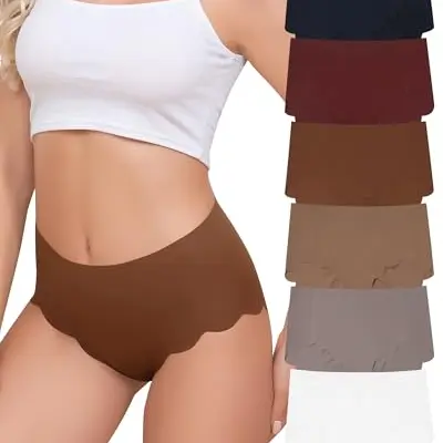 Aijolen Damen Seamless Unterhosen - Bequeme Hohe Taille Hipsters Mehrpack S-XXL
