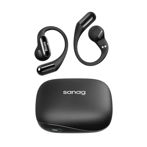 SANAG G6S Open Ear Wireless Kopfhörer, Bluetooth 5.3, Wasserfest, Lange Akku Laufzeit, Stabile Passform, Schwarz