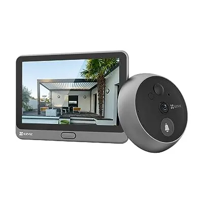 EZVIZ WLAN Türklingel mit 166° Weitwinkel, 2MP Kamera und 4,3 Zoll Bildschirm, AI Personenerkennung, Zwei-Wege-Video