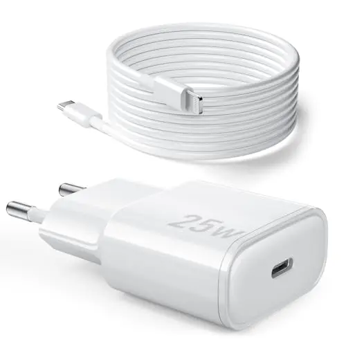 25W iPhone Ladekabel & Schnellladegerät für iPhone 14/13/12/11/SE, 2M USB C Lightning Kabel & Netzteil