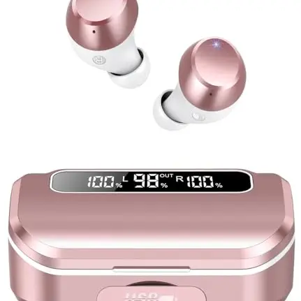 Lekaby Kabellose Bluetooth-Kopfhörer mit HD Mic, 128 Std Spielzeit, Comfort Fit, IP7 Wasserdicht