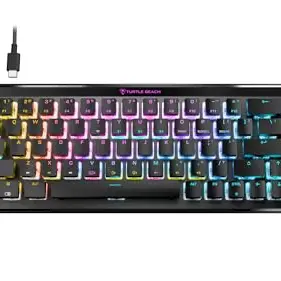 Turtle Beach Vulcan II Mini Air – Kabellose Gaming-Tastatur (65%), RGB-Beleuchtung, abnehmbares Kabel – Schwarz