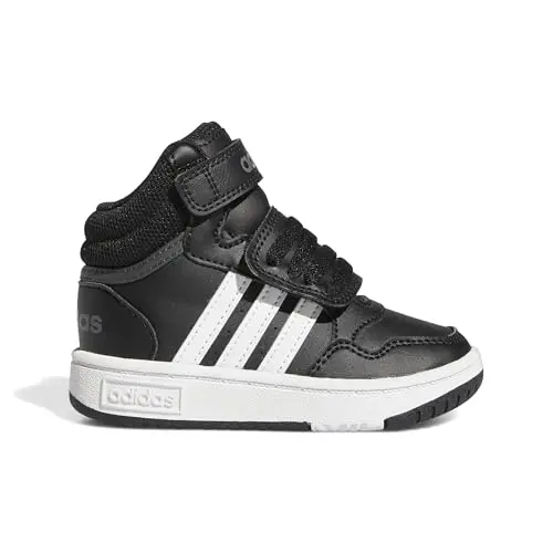 adidas Baby Hoops Mid Shoes, Core Black/Cloud White, 21 EU