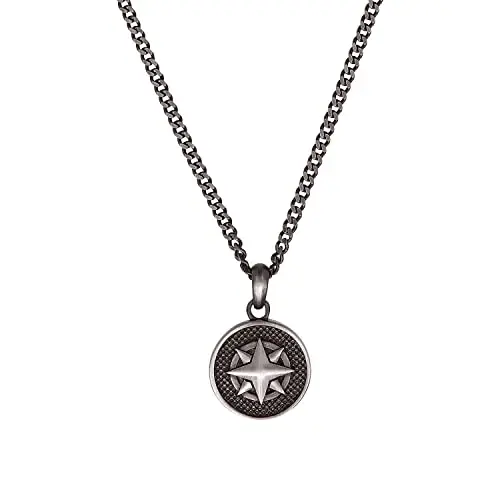 s.Oliver Herren Kette mit Anhänger aus Edelstahl in Silber – Geschenkbox inklusive