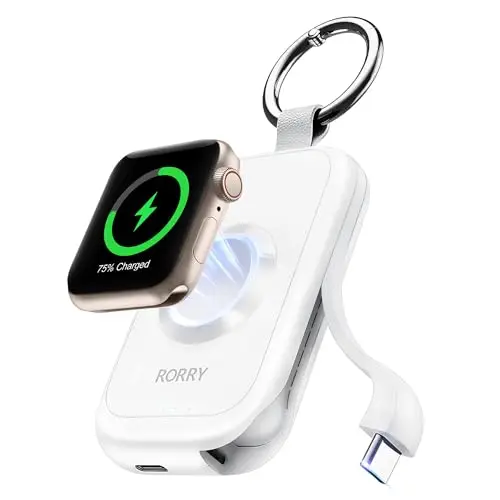 Power Bank 2500mAh für Apple Watch – Tragbares Ladegerät mit USB-C und Schlüsselanhänger