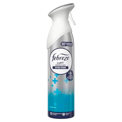 Febreze Lufterfrischer Spray Morgentau, 6 x 185 ml - 2-in-1 Geruchsbekämpfung