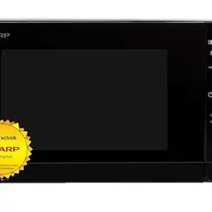 SHARP R200BKW Solo-Mikrowelle, 800 W, 20 l, Schwarz, Glasdrehteller 25,5 cm