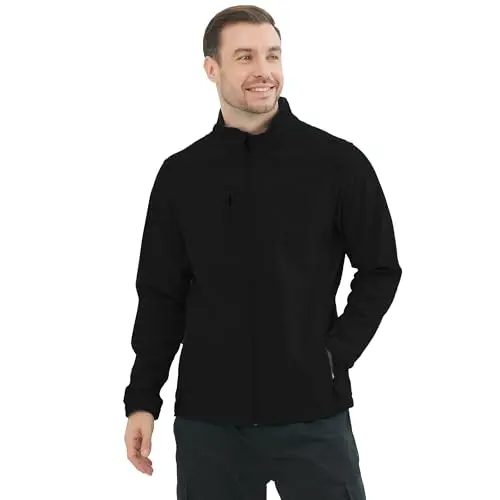 MISEMIYA Herren Softshell Jacke, Schwarz, Größe XL