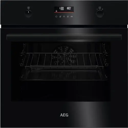 AEG Einbaubackofen Serie 5 – Ringheißluft – Pyrolyse-Selbstreinigung – 25 Automatikprogramme – LED-Touchdisplay – Schwarz