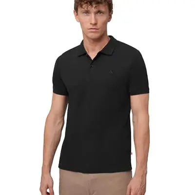 DANISH ENDURANCE Poloshirt Herren kurzärmelig aus Bio-Baumwolle, Schwarz, 3XL