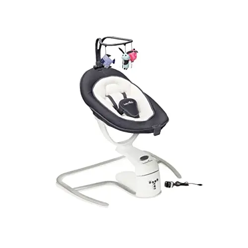Babymoov Babyschaukel Swoon Motion Zink - 8 Melodien, 360° Sitzfläche, verstellbare Rückenlehne