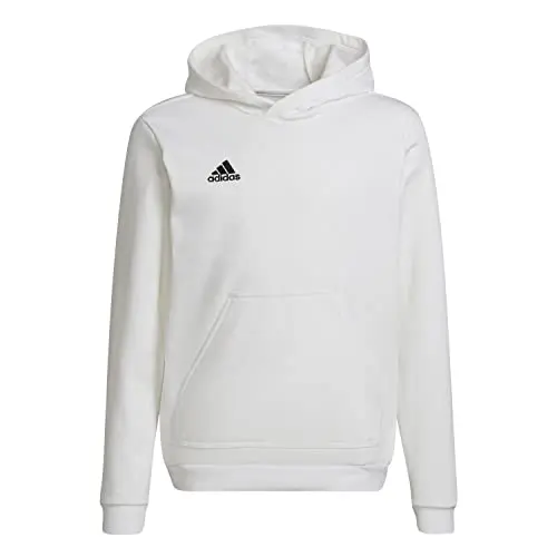 adidas Kinder Entrada 22 Sweat Hoodie, Weiß/Schwarz, Größe 116