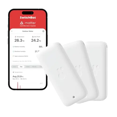 SwitchBot Hygrometer Thermometer für Innen und Außen, Bluetooth-Temperaturmesser mit Feuchtigkeitssensor