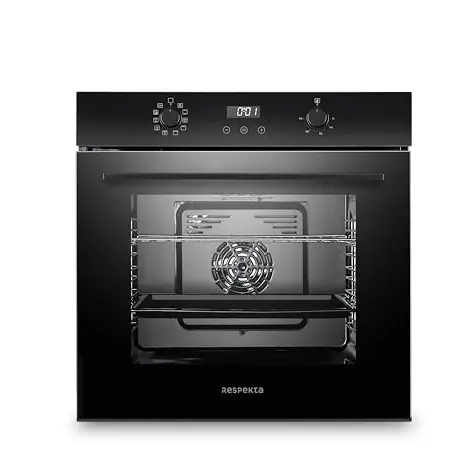 Respekta Einbaubackofen, 73L, 10 Heizarten, LED-Timer, Touch-Control, versenkbare Knöpfe, A+, schwarz
