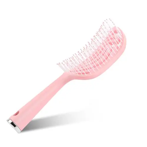 Bio Haarbürste mit Spiralfeder - Profi Detangler für Damen, Herren & Kinder, Rosa