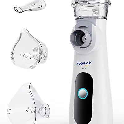 Hygelink Inhalationsgerät für Kinder und Erwachsene, Tragbar, Leise, mit Mundstück und 2 Masken