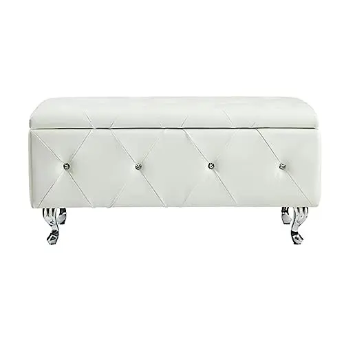 HTI living Sitzbank Maribella Weiß mit Stauraum 96 x 46 x 46 cm