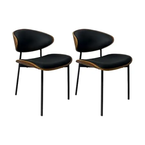 Set aus 2 gepolsterten Esszimmerstühlen mit Rückenlehne, Samtsitzfläche und Metallbeinen, ideal für Esszimmer, Küche und Wohnzimmer