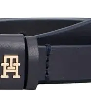 Tommy Hilfiger Damengürtel Essential Effortless 1,5 cm Leder, Blau, 80 cm