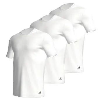 Adidas Herren Kurzarm T-Shirt 3er Pack, Crew Neck, Weiß, Gr. S-3XL