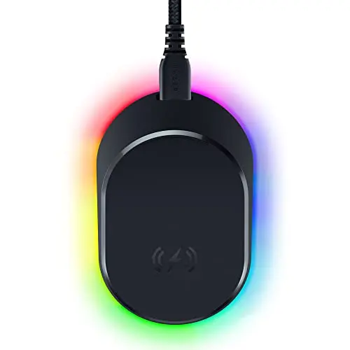 Razer Mouse Dock Pro mit kabellosem Ladepuck, RGB-Beleuchtung und Anti-Rutsch-Basis