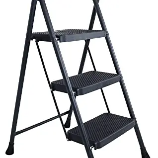 Elevon Klappbarer Tritthocker, stabile 3-stufige Stahlleiter mit Anti-Rutsch-Pedal