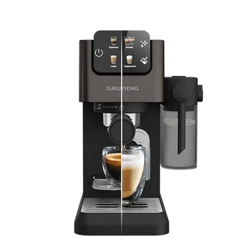 Grundig KSM 5330 Siebträgermaschine mit 15 Bar Pumpdruck, Milchbehälter, Touch-Display und BrewSense Technologie