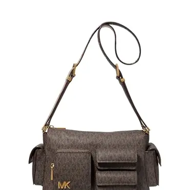 Michael Kors MD Pocket Shoulder Bag in Brown/Acorn - One Size