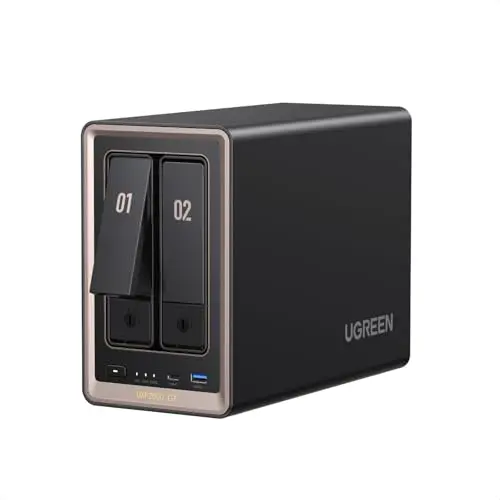 UGREEN NASync DXP2800 GT 2-Bay Desktop NAS mit AMD Ryzen, 10GbE, 8GB RAM (bis 64GB), ECC, U.2 & M.2, für Creator, Teams & Zuhause