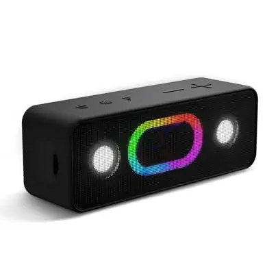 OHAYO Bluetooth-Lautsprecher, 24h Akku, Bluetooth 5.3, 24W Stereo, 5 RGB-Leuchten, IPX6 wasserdicht für Outdoor & Reisen