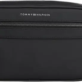 Tommy Hilfiger Herren Crossbody Bag in Schwarz mit Metall-Logo