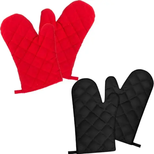 GUTERTOP 4er Set Hitzebeständige Ofenhandschuhe – Rutschfeste Backhandschuhe zum Kochen und Backen