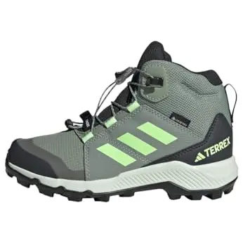 Adidas Kinder Terrex Mid GTX Wanderschuhe, Silber und Grün