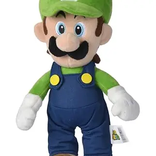 Simba Super Mario Luigi Plüschfigur – 30 cm, weiches Kuscheltier für Kinder und Fans