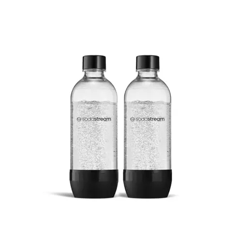 SodaStream DuoPack 1L Ersatzflaschen für Wassersprudler, 2x PET-Flasche, Schwarz