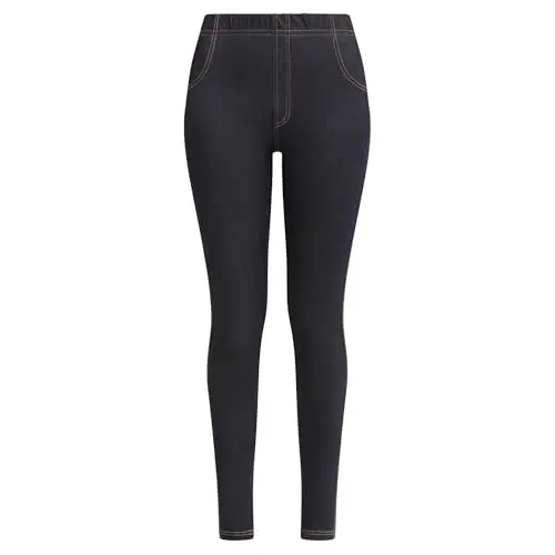 Dim Damen Effet Leggings Relax & Go, Blau Navy, Größe Large