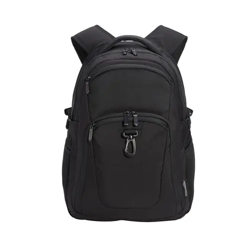 Amazon Basics Laptop-Rucksack für Laptops bis 15,6 Zoll - Schwarz