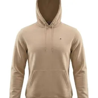Tommy Jeans Herren Hoodie mit Flag-Design - Beige (Gulf Sand), Größe L