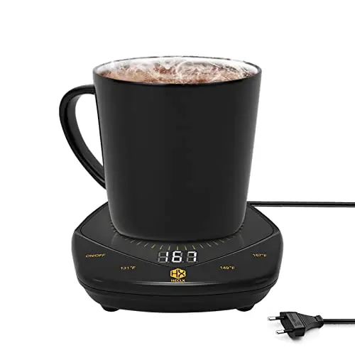 Kaffeewärmer für Büro und Home Office - Elektrischer Getränkewärmer mit 3 Temperatureinstellungen (Schwarz)