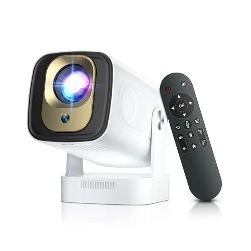 4K Mini Beamer HY260pro mit WiFi 6 und Bluetooth - Tragbarer Projektor für Heimkino und Schlafzimmer