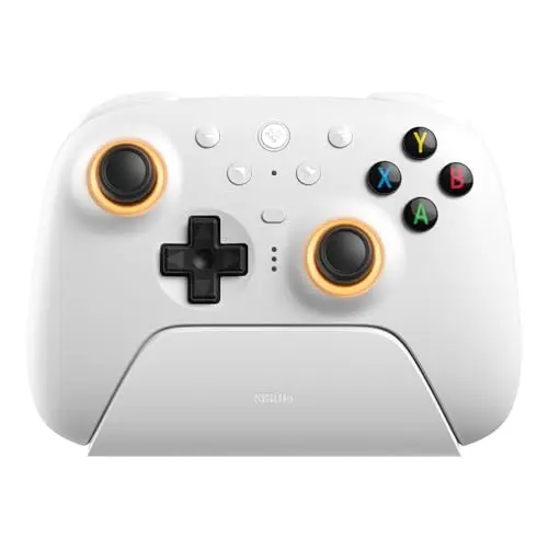 8Bitdo Ultimate 2 Wireless Controller für Windows & Android, RGB Fire Ring, Motion Control, Weiß