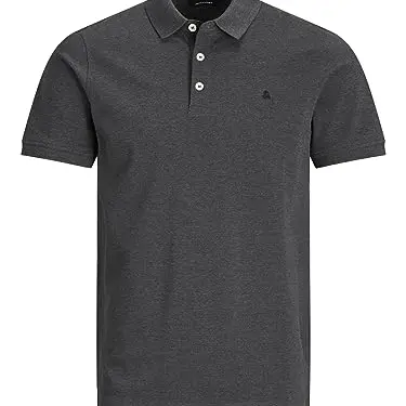 Jack & Jones Herren Slim Fit Polo Shirt Uni Kurzarm Hemd - Dunkelgrau, XL