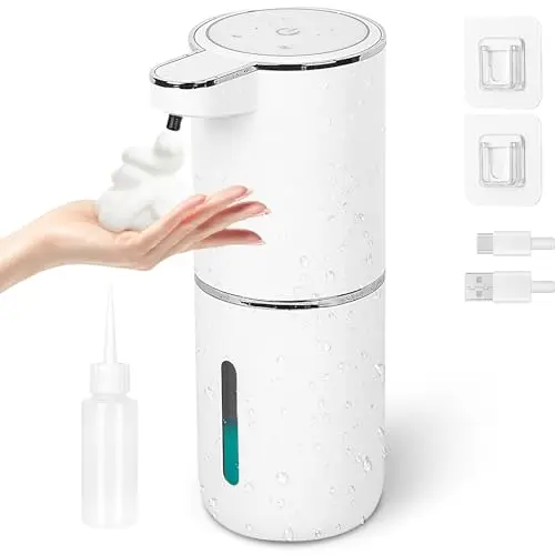 HIGSPE 380ml Automatischer Wand-Seifenspender - Wasserdicht, USB Wiederaufladbar, No Touch