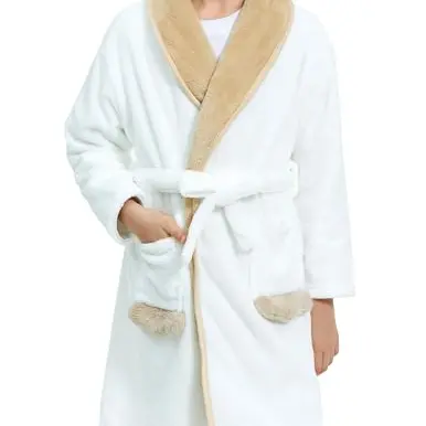 JiAmy Mädchen Bademantel aus Coral Fleece, kuschelweich für 4-12 Jahre